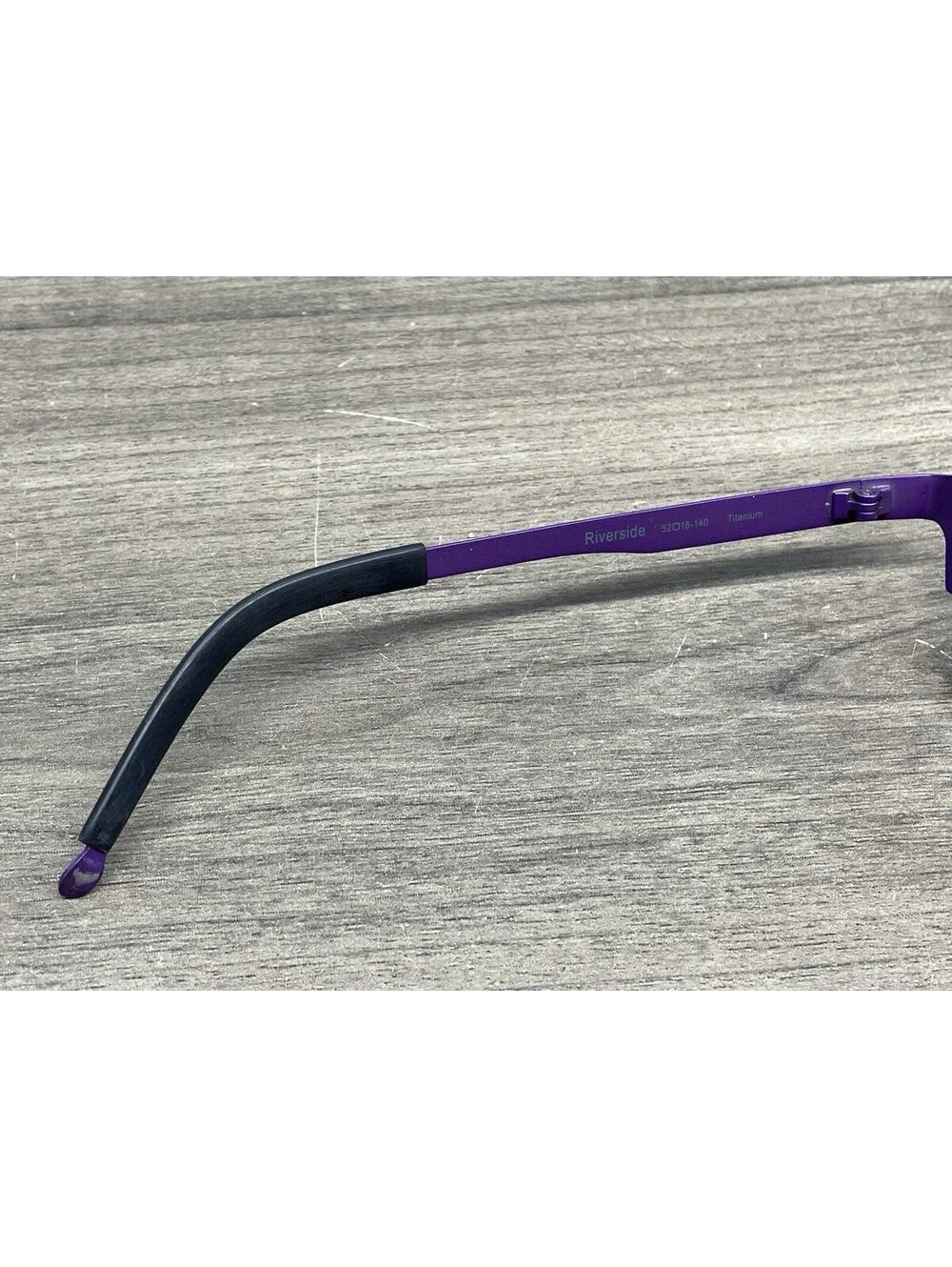 Entourage of 7 ‘Riverside’ 52[]18-140 Purple Titanium Eyeglasses Half Rim Frames